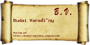 Budai Varsány névjegykártya